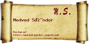 Medved Sándor névjegykártya
